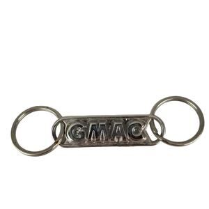 Vintage GMAC Metal Double Key Ring Key Chain 2 1/2" Return to GM Address